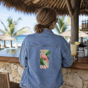 Flamant Rose Tropical Feuilles de Palmier Vert Lys