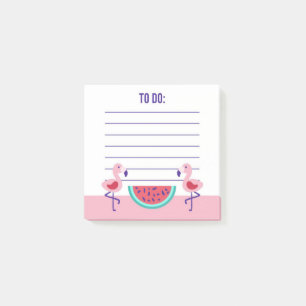 Flamant rose tropical Watermelon Post-It Notes
