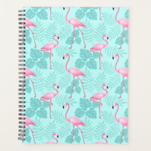 Flamant rose vintage bleu clair