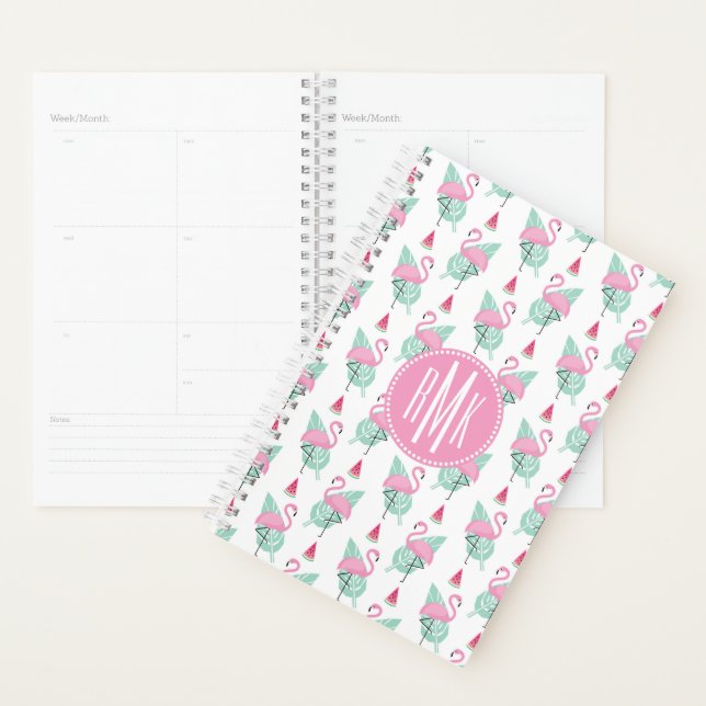 Flamant rose & Watermelon Pastel Motif (Devant avec enveloppe)