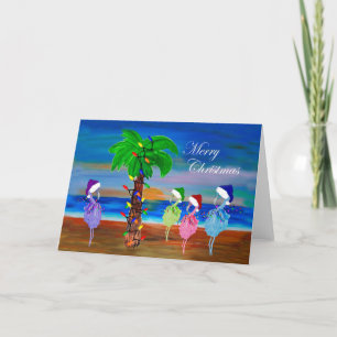 Flamants de Noël Cartes de voeux de Noël.