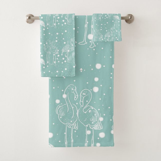 Flamants roses blancs de style scandinave sur Turq (En situation)