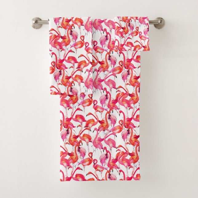 Flamants roses d'aquarelle dans les aquarelles (En situation)