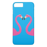 Flamants roses de baiser iPhone 7 Plus Coque bleu