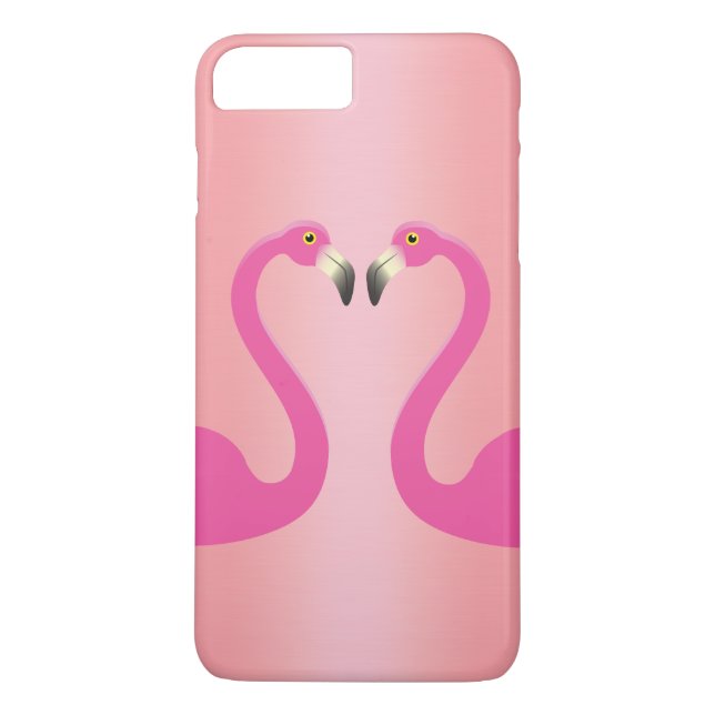 Flamants roses de baiser iPhone 7 Plus Coque Rose  (Dos)