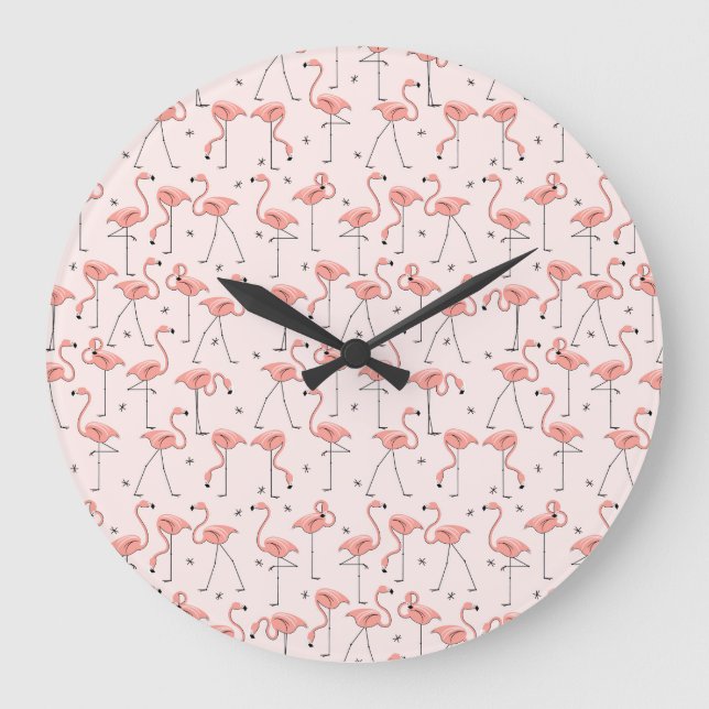 Flamants roses Horloge rose (Recto)