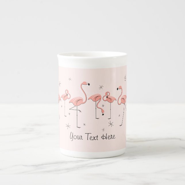 Flamants roses Ligne rose Texte os chine chine mug (Devant)