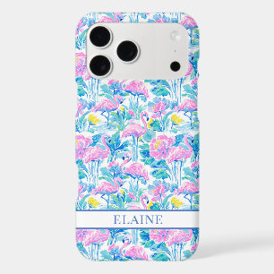 Flamants roses monogrammes aquarelle