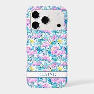 Flamants roses monogrammes aquarelle
