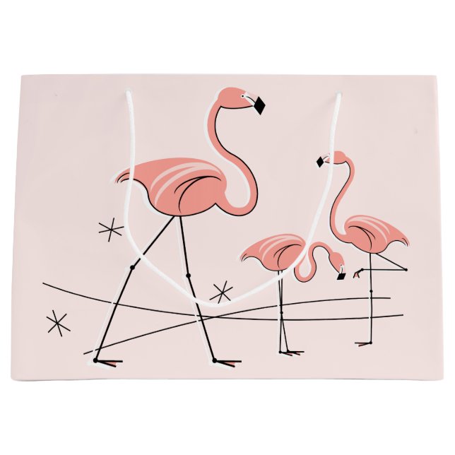 Flamants roses Pink Trio 2 sac cadeau grand (Devant)