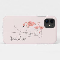 Flamants roses Pink Trio 3 'Nom' iPhone 11 coque