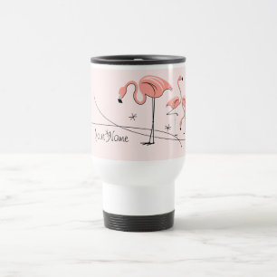 Flamants roses Pink Trio 3 'Nom' tasse de voyage