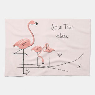Flamants roses Rose Trio 4 serviette de cuisine