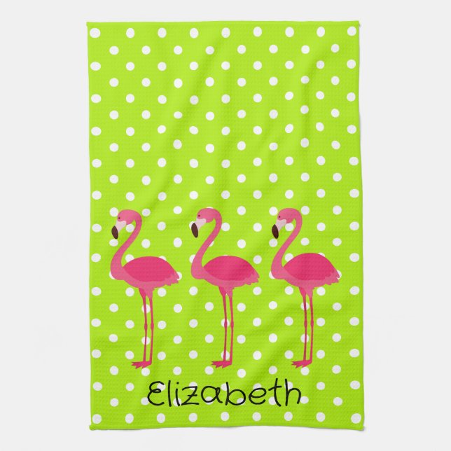 Flamants roses rose tropicale Serviette personnali (Vertical)