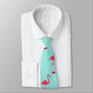 Flamants roses roses Cravate dans Mint Green - HAM
