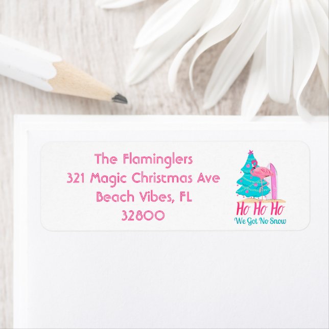 Flamants roses roses Funny Plage tropicale Noël (En situation)