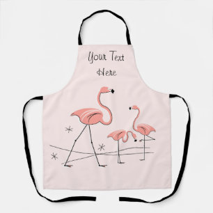 Flamants roses Trio rose 2 tablier texte
