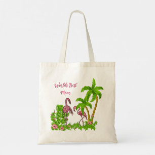 Flamants roses tropicaux et Sac fourre-tout de fle