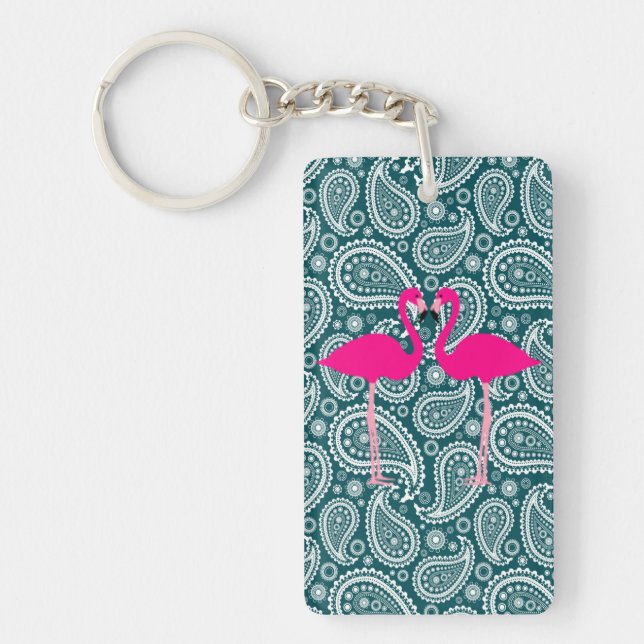 Flamants roses Turquoises Bleu Blanc Paisley-Rose (Devant)