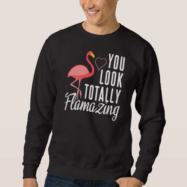 Flamazing Flamingo With Heart Sweatshirt (Front)