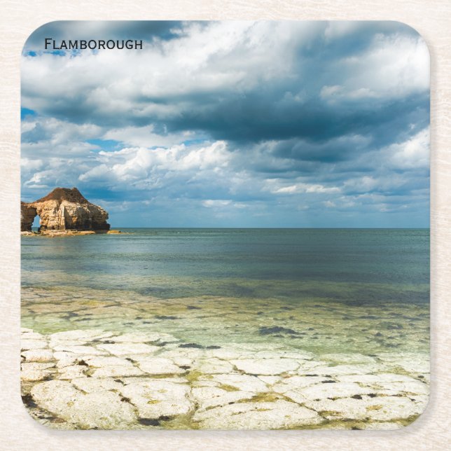 Flamborough Coast Square Paper Coaster (Front)