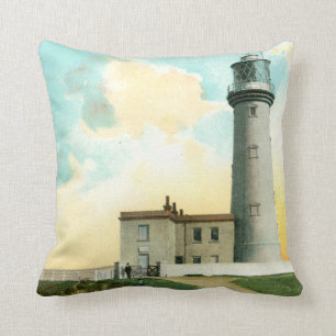 Flamborough Lighthouse (1900) Throw Cushion