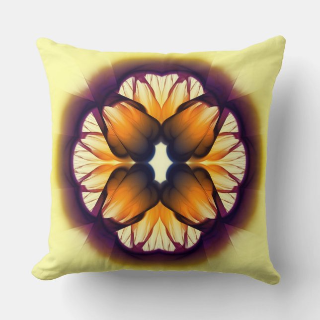Flamboyant colourful decoration throw pillow (Front)