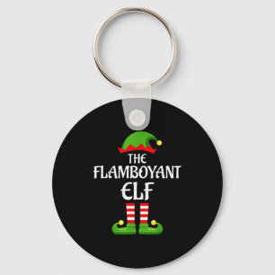 Flamboyant Elf Family Matching Group Christmas Keychain