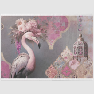 Flamboyant Flamingo Floral and Arabesque Lantern Tissue Paper
