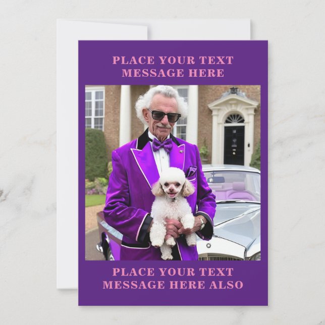 Flamboyant Funny Vieux Gay Guy Carte de voeux Humo (Devant)