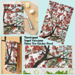 Flamboyant Royal Poinciana Tree Red Black White Kitchen Towel<br><div class="desc">The Flamboyant, Royal Poinciana or Flame tree with its tropical orange and red flowers reaching up to a blue sky and white clouds is the inspiration of this unique and striking kitchen towel. The intricate pattern of the black branches is beautiful and intriguing against white with a hint of sky...</div>