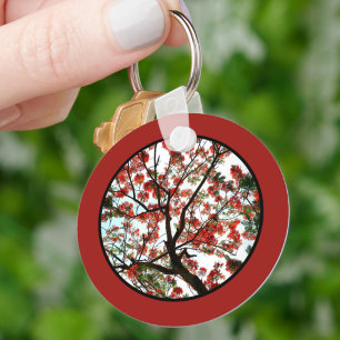 Flamboyant Royal Poinciana Tree Red Keychain