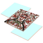 Flamboyant Royal Poinciana Tree Tile<br><div class="desc">The Flamboyant, Royal Poinciana or Flame tree with its tropical orange and red flowers reaching up to a blue sky and white clouds is the inspiration of this unique and intricate design. This is 1 of 4 coordinating designs.
This image is original photography by JLW_PHOTOGRAPHY</div>
