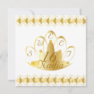 Flamboyant Tiaras Sweet Sixteen Invitation-Cust. Invitation