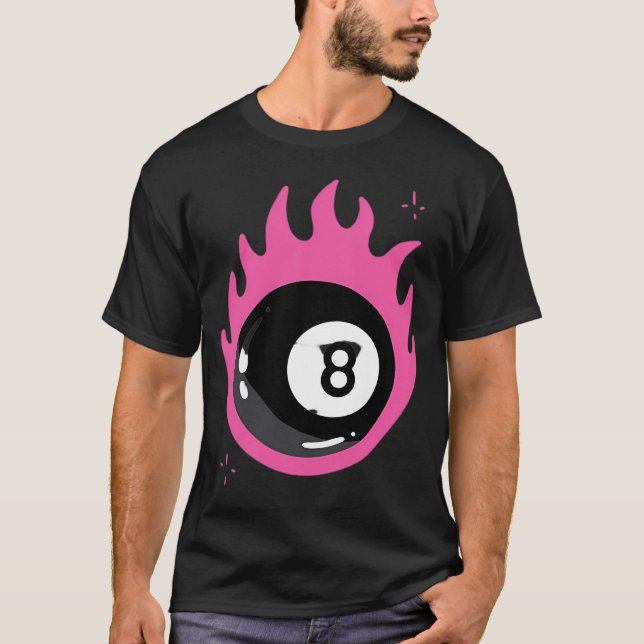 Flame 8 Ball   T-Shirt (Front)