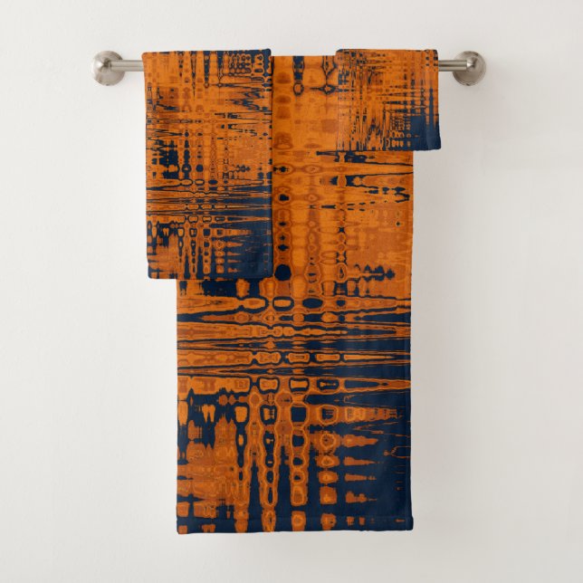 Flame.Abstract orange pattern.  Bath Towel Set (Insitu)