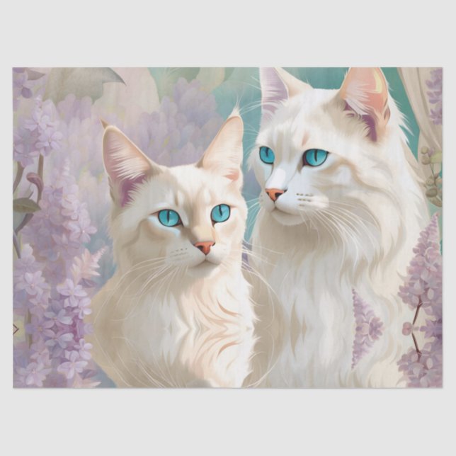 Flame and Lilac Lynx Point Siamese Portrait Art Tissue Paper (Front)