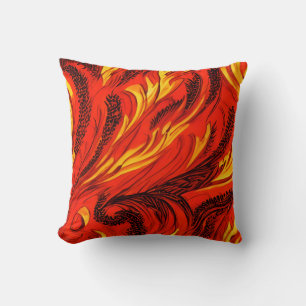 Flame Cascade Throw Pillow