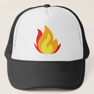 Flame Emoji Printed Trucker Hat