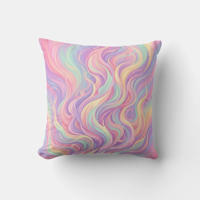 Flame Fire Dance Pastel Throw Pillow (Front)