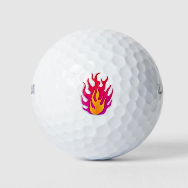 Flame Flammable Hot Fire Burning Golf Balls (Front)