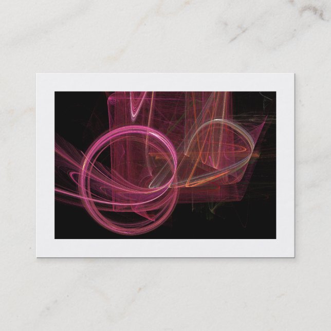 Flame Fractal 01 (bordered) Business Card (Front)