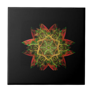 Flame Fractal Art Tile
