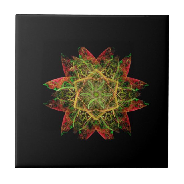 Flame Fractal Art Tile (Front)