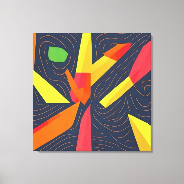 Flame Geometry Canvas Print (Front)