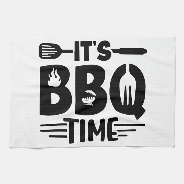 Flame-Grilled Delight Kitchen Towel (Horizontal)
