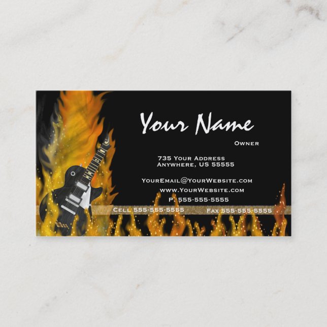 Flame Guitar Business Cards (Front)