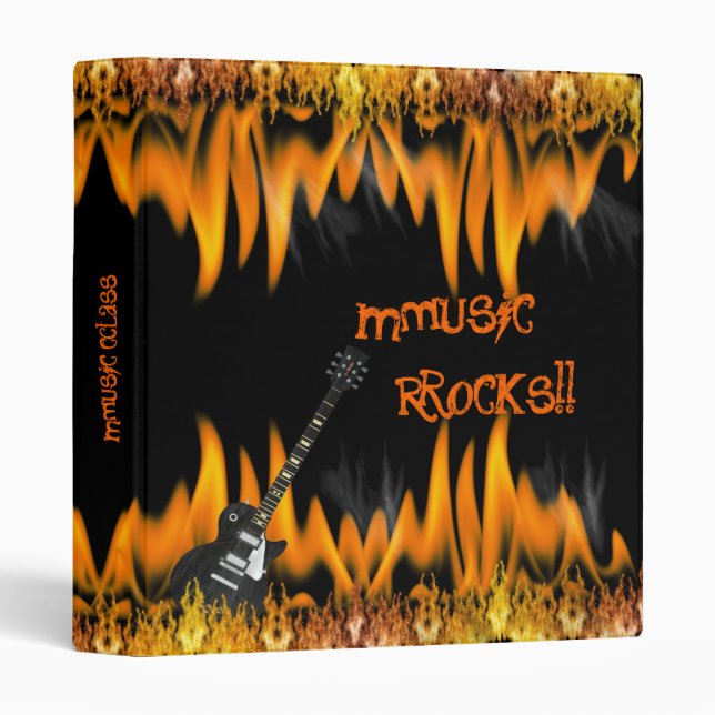 Flame Guitar Music Binder (Front/Spine)