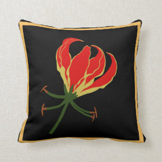 Flame Lily Gloriosa Throw Pillow