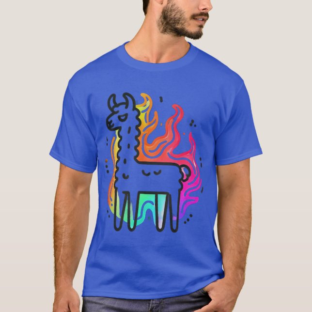 Flame Llama Glow T-Shirt (Front)